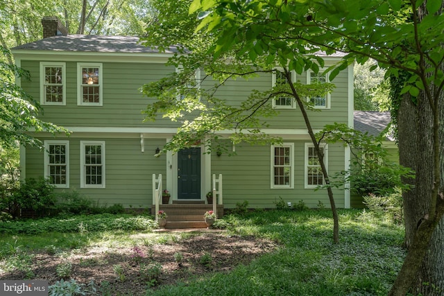 3520 Musket Dr, Midlothian, VA 23113 - view of front of home with a chimney, entry steps, and a shingled roof