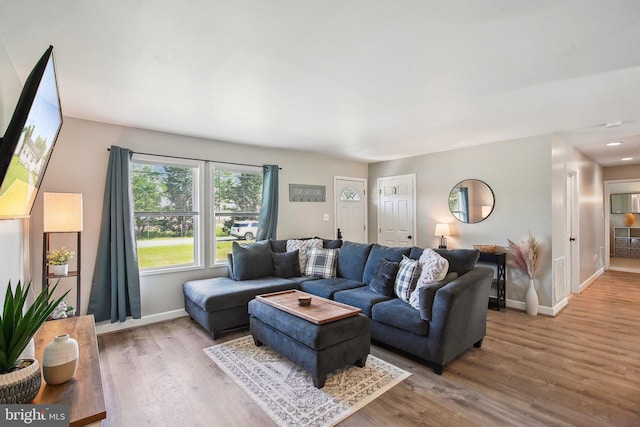 1838 Sherman Dr, Chester, MD 21619 - living area featuring wood finished floors, baseboards, and recessed lighting