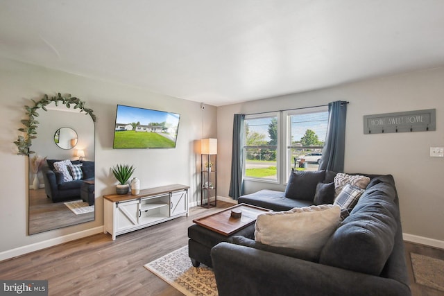 1838 Sherman Dr, Chester, MD 21619 - living room with baseboards and wood finished floors
