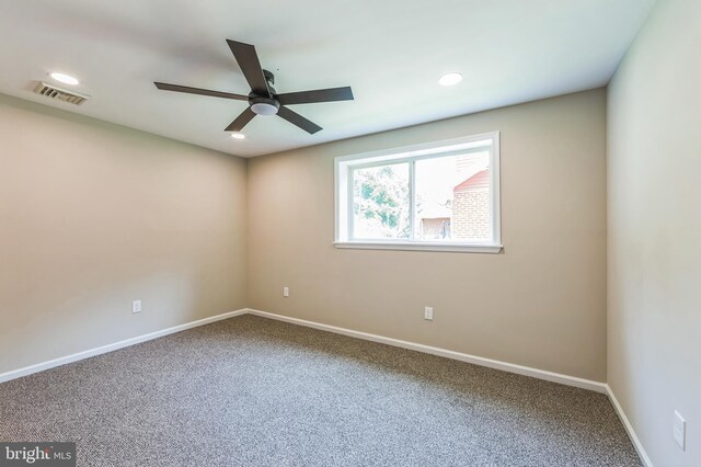 44 S Brookside Rd, Springfield, PA 19064 - unfurnished room with a ceiling fan, carpet, baseboards, and recessed lighting
