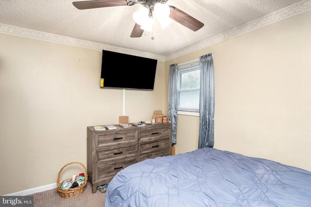 11 Langdon Rd, Burlington, NJ 08016 - carpeted bedroom with a textured ceiling, baseboards, and a ceiling fan