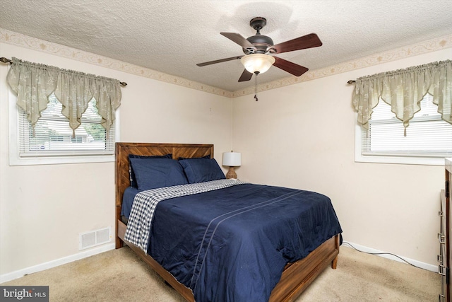 11 Langdon Rd, Burlington, NJ 08016 - bedroom with carpet flooring, a textured ceiling, baseboards, and a ceiling fan