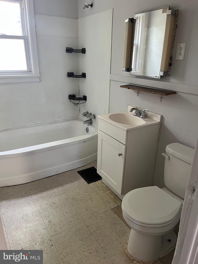 1208 First Ave, Seabrook, NJ 08302 - full bath with vanity, toilet, tile patterned floors, and shower / tub combination