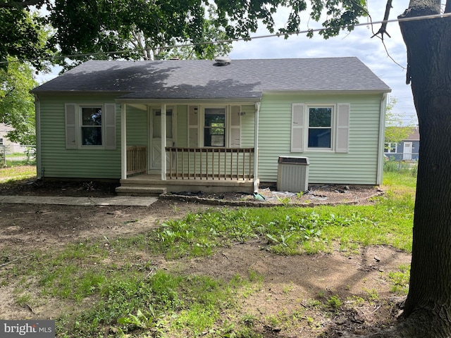 1208 First Ave, Seabrook, NJ 08302 - bungalow with a porch, central AC, and a shingled roof