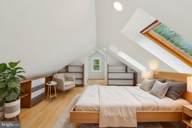 8404 Galveston Rd, Silver Spring, MD 20910 - bedroom with a skylight, vaulted ceiling, and light wood finished floors
