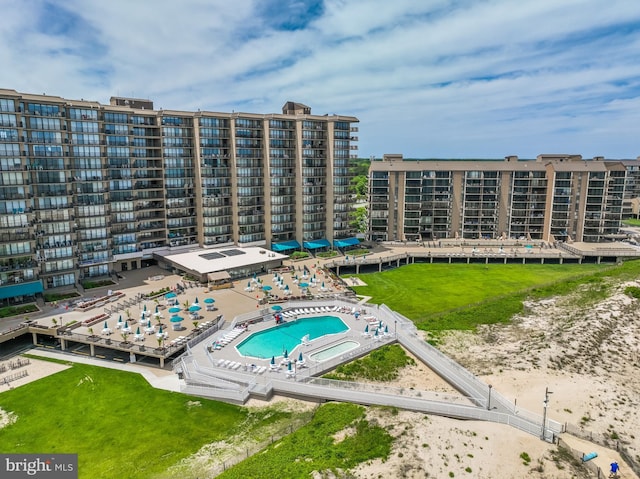 33340 Timberview Ct Unit 21003, Bethany Beach, DE 19930 - aerial view of a pool and apartment complex / building