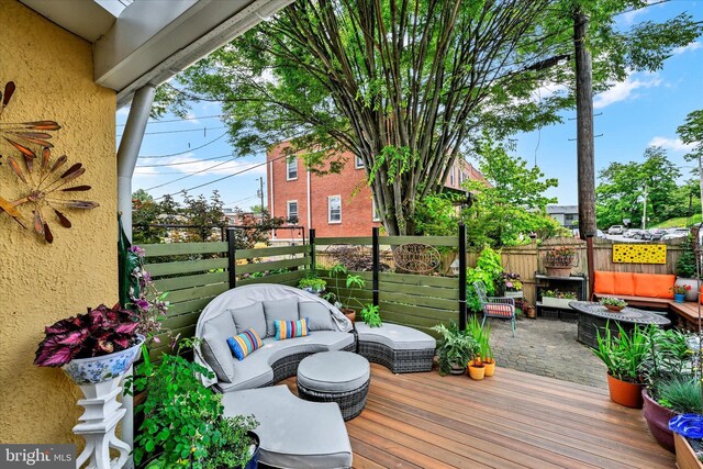 4224 Evans Chapel Rd, Baltimore, MD 21211 - wooden terrace with outdoor lounge area