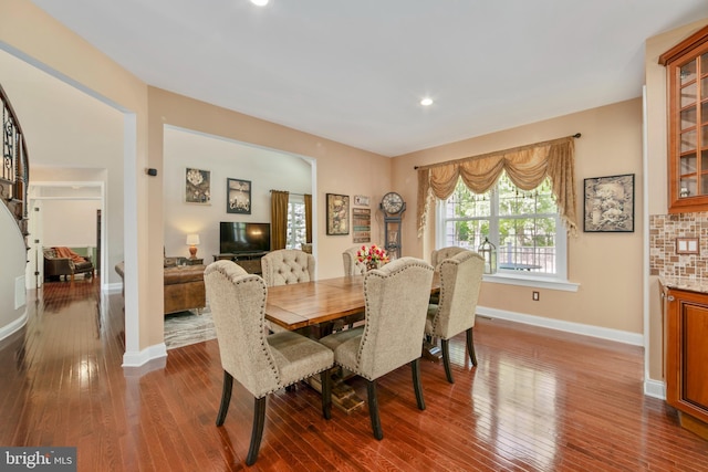 60 Sleepy Hollow Dr, Tabernacle, NJ 08088 - dining area with hardwood / wood-style flooring, baseboards, and recessed lighting