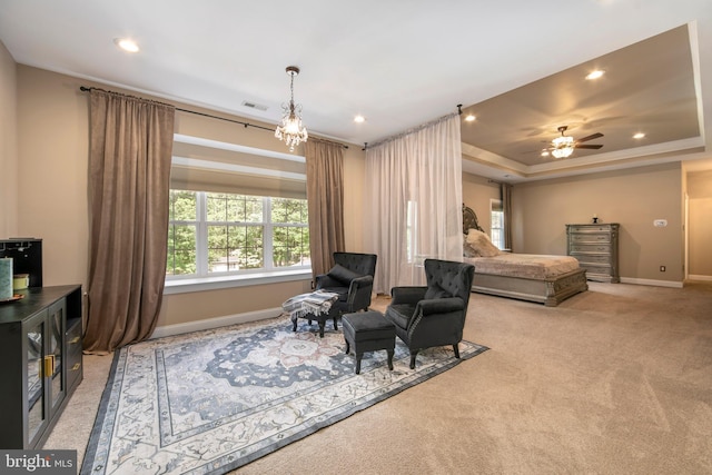 60 Sleepy Hollow Dr, Tabernacle, NJ 08088 - carpeted bedroom featuring baseboards, recessed lighting, and a tray ceiling