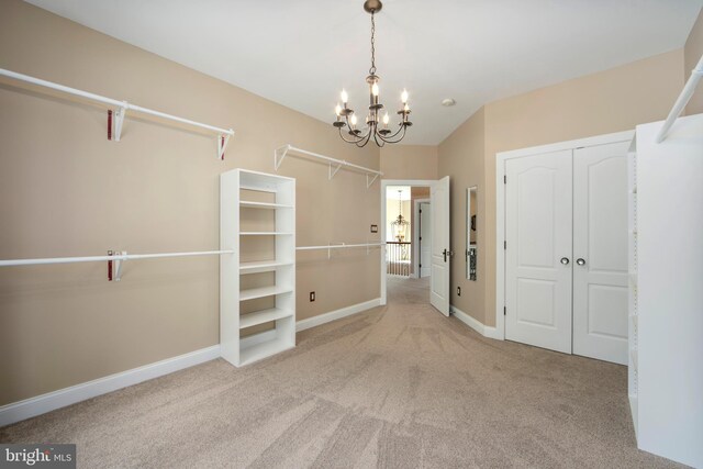 60 Sleepy Hollow Dr, Tabernacle, NJ 08088 - walk in closet featuring a chandelier and carpet flooring
