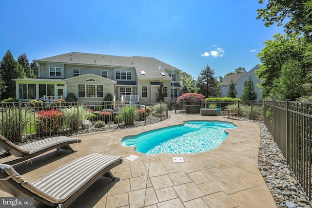 60 Sleepy Hollow Dr, Tabernacle, NJ 08088 - view of swimming pool featuring a patio area and a fenced backyard