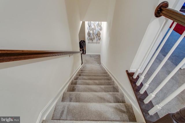 16600 Tortola Dr, Accokeek, MD 20607 - staircase with carpet floors and baseboards