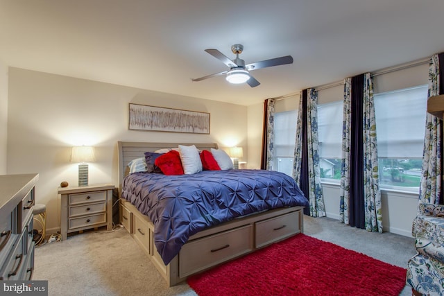 16600 Tortola Dr, Accokeek, MD 20607 - bedroom featuring light colored carpet, a ceiling fan, and baseboards