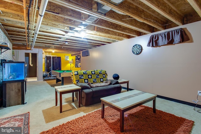 16600 Tortola Dr, Accokeek, MD 20607 - carpeted living room featuring pool table