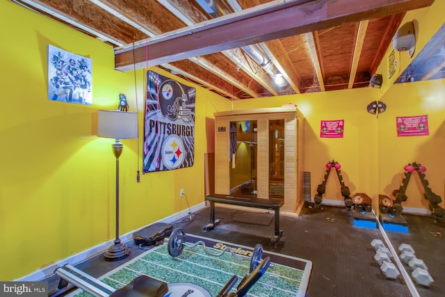 16600 Tortola Dr, Accokeek, MD 20607 - workout room featuring baseboards