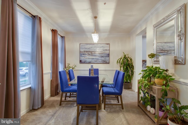 16600 Tortola Dr, Accokeek, MD 20607 - dining space featuring carpet flooring, ornamental molding, and baseboards