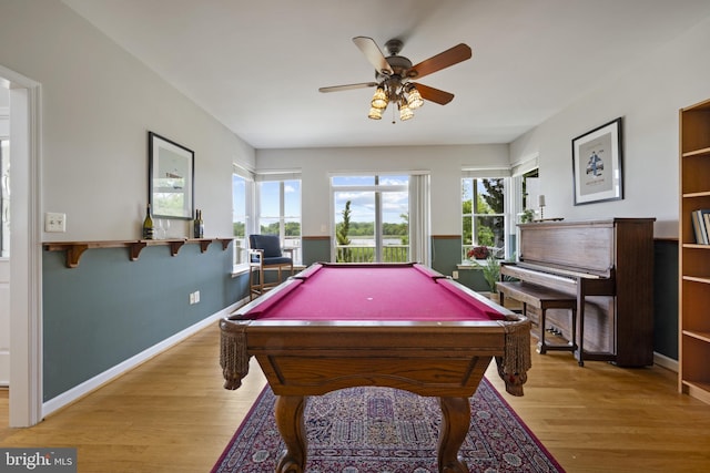 3403 Niagara Rd, Annapolis, MD 21403 - playroom with wood finished floors, ceiling fan, and billiards