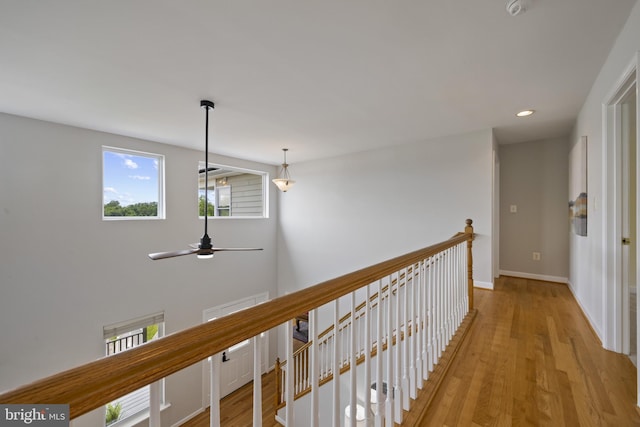 3403 Niagara Rd, Annapolis, MD 21403 - corridor featuring healthy amount of natural light, light wood-type flooring, recessed lighting, and an upstairs landing