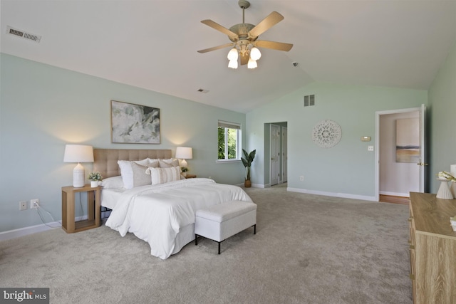 3403 Niagara Rd, Annapolis, MD 21403 - bedroom with vaulted ceiling, carpet floors, a closet, and a ceiling fan