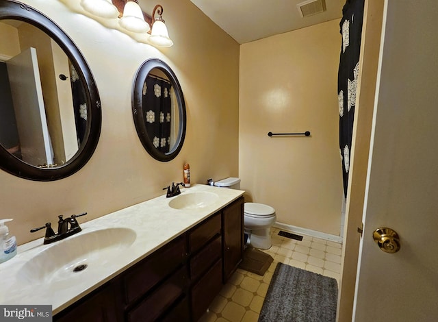 1106 Crestmont Dr, Mantua, NJ 08051 - bathroom with toilet, tile patterned floors, and double vanity