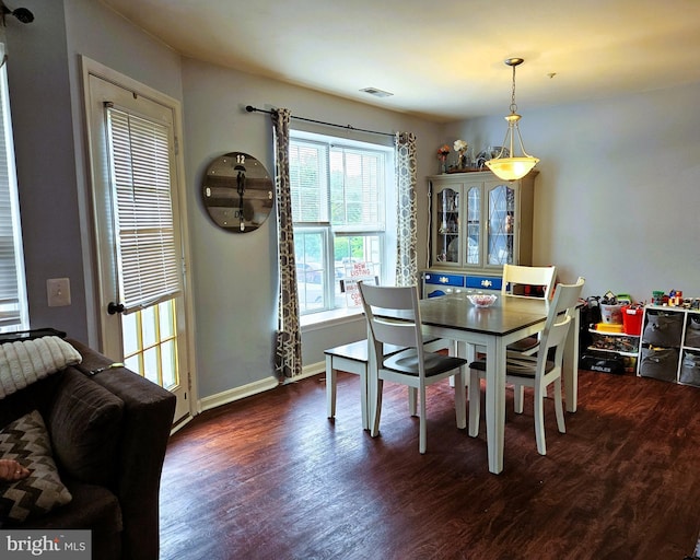 1106 Crestmont Dr, Mantua, NJ 08051 - dining space featuring dark wood-style flooring and baseboards