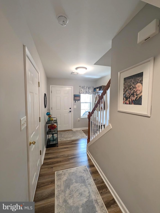 513 Dakemich Ct, Enola, PA 17025 - foyer featuring baseboards, dark wood finished floors, and stairs