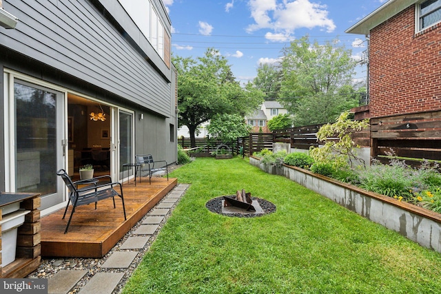 5929 Onondaga Rd, Bethesda, MD 20816 - view of yard featuring a wooden deck