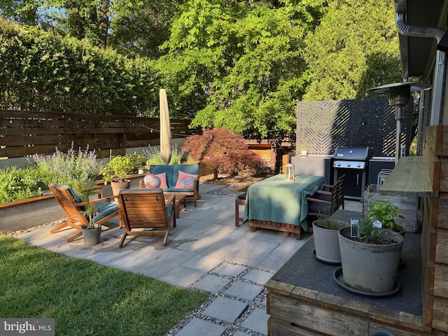5929 Onondaga Rd, Bethesda, MD 20816 - view of patio featuring grilling area and outdoor lounge area