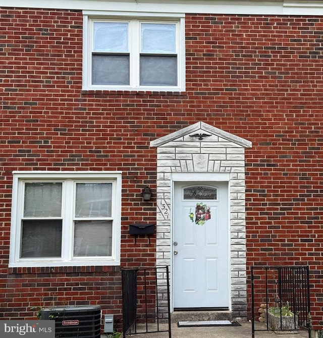 1321 Deanwood Rd, Parkville, MD 21234 - entrance to property with central AC and brick siding