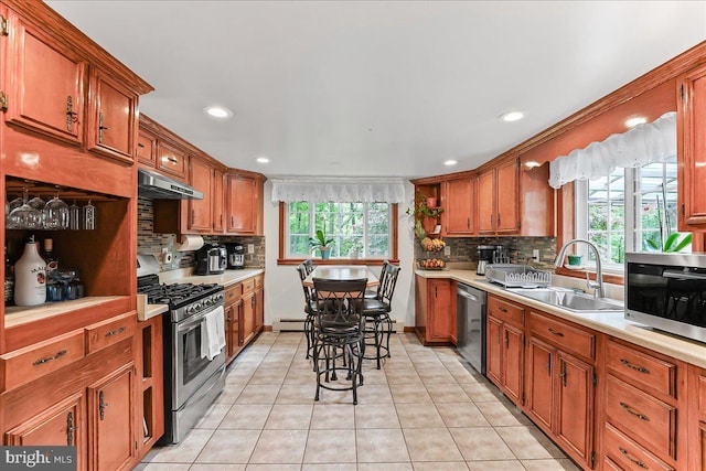 320 Lees Brg, Nottingham, PA 19362 - kitchen featuring stainless steel appliances, a sink, healthy amount of natural light, light countertops, and recessed lighting