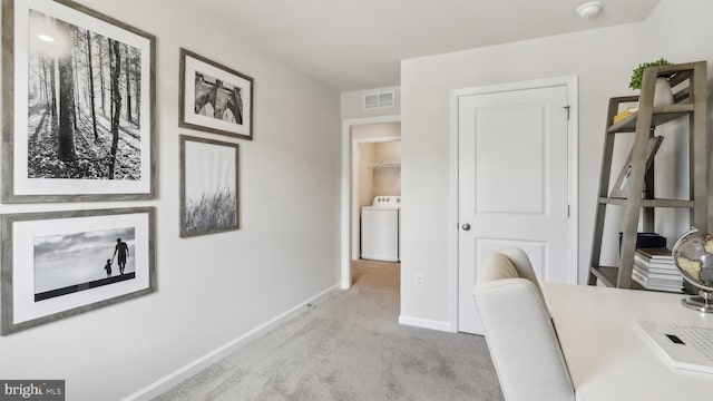 210 Bentz Ave, Villas, NJ 08251 - carpeted office space featuring washer / dryer and baseboards