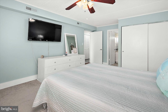 13 60th St Unit 201, Ocean City, MD 21842 - carpeted bedroom with ornamental molding, a ceiling fan, and baseboards
