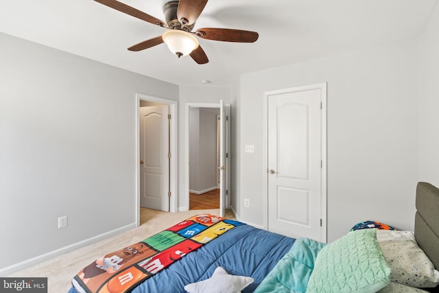 42026 Zircon Dr, Aldie, VA 20105 - bedroom with carpet, baseboards, and ceiling fan