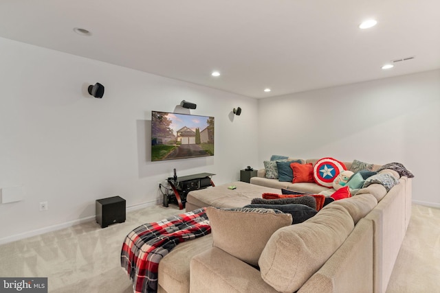 42026 Zircon Dr, Aldie, VA 20105 - living area with light carpet, recessed lighting, and baseboards