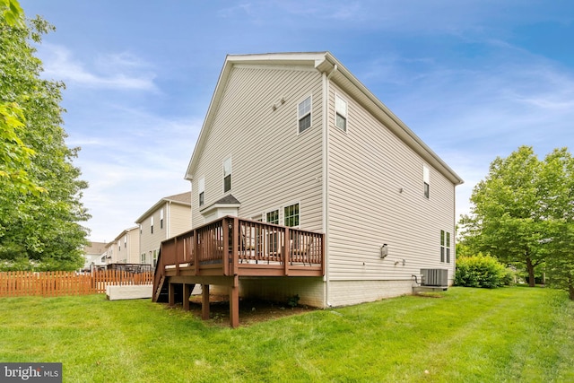 42026 Zircon Dr, Aldie, VA 20105 - back of house featuring central AC and a deck