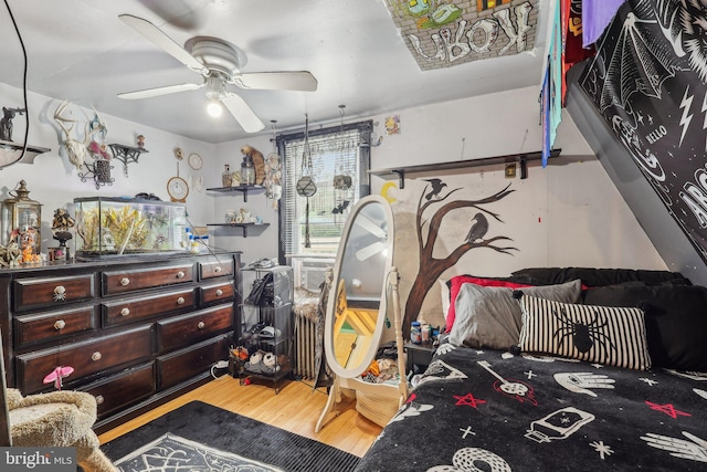 32 Jacobstown Rd, New Egypt, NJ 08533 - bedroom with wood finished floors, cooling unit, and ceiling fan