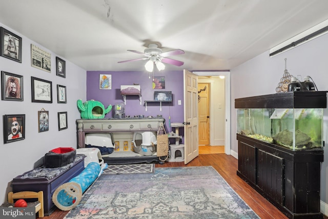 32 Jacobstown Rd, New Egypt, NJ 08533 - living room with ceiling fan and wood finished floors
