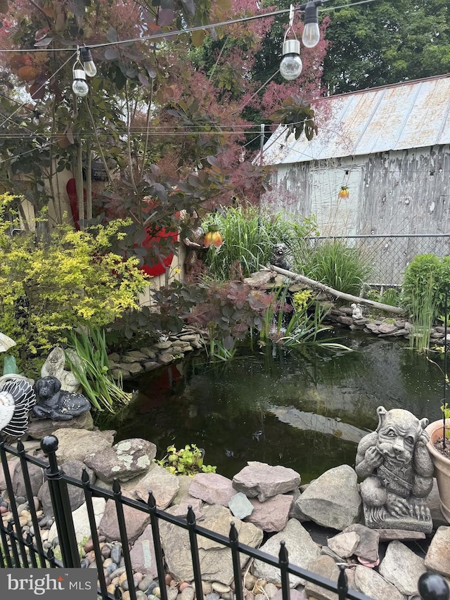 32 Jacobstown Rd, New Egypt, NJ 08533 - view of yard featuring a garden pond