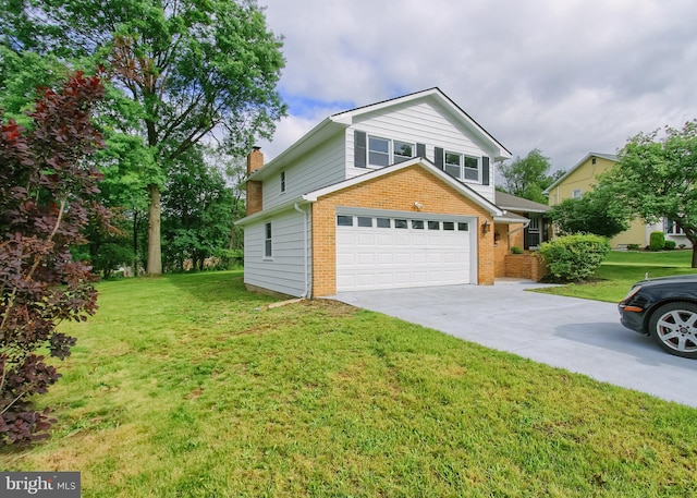 3900 Mark Ave, Harrisburg, PA 17110 - traditional home featuring brick siding, an attached garage, concrete driveway, and a chimney