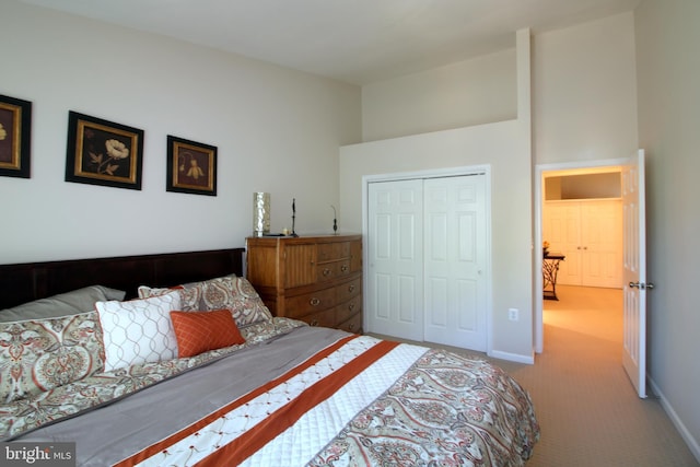 1300 Park Garden Ln, Reston, VA 20194 - bedroom featuring carpet, a closet, and baseboards