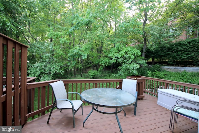 1300 Park Garden Ln, Reston, VA 20194 - wooden terrace with outdoor dining area