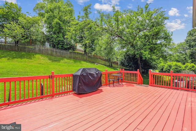 922 Pheasant Run Dr, Gaithersburg, MD 20878 - wooden deck with area for grilling and view of wooded area