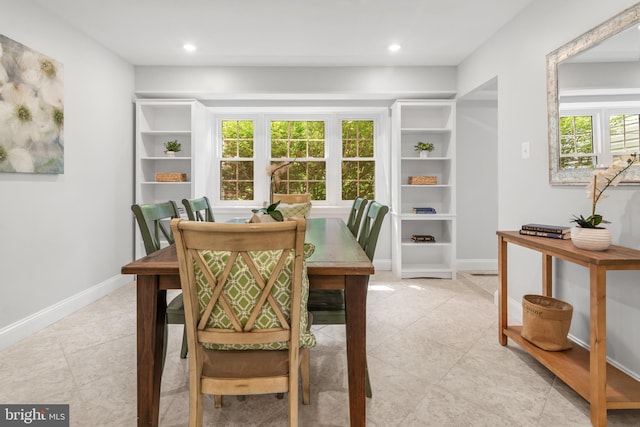 12419 Melling Ln, Bowie, MD 20715 - dining space featuring plenty of natural light, light tile patterned flooring, baseboards, and recessed lighting