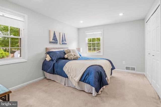 12419 Melling Ln, Bowie, MD 20715 - carpeted bedroom with a closet, baseboards, and recessed lighting
