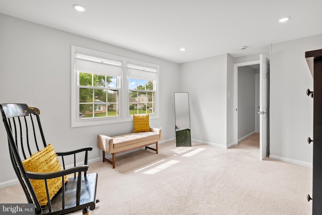 12419 Melling Ln, Bowie, MD 20715 - sitting room featuring light colored carpet, baseboards, and recessed lighting