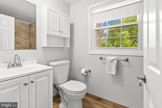 12419 Melling Ln, Bowie, MD 20715 - bathroom with toilet, vanity, and wood finished floors