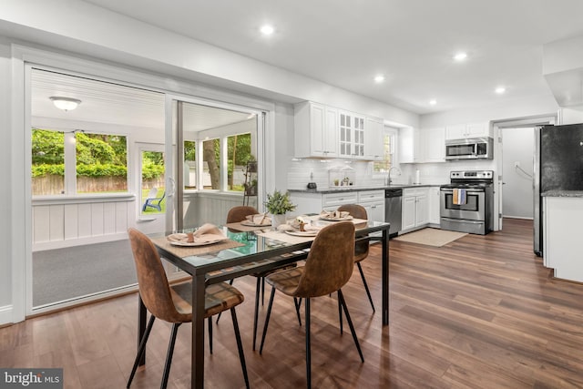 12419 Melling Ln, Bowie, MD 20715 - dining space featuring dark wood-type flooring and recessed lighting