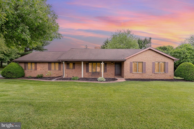 1199 Long Valley Rd, Westminster, MD 21158 - single story home featuring a front lawn, brick siding, and a shingled roof