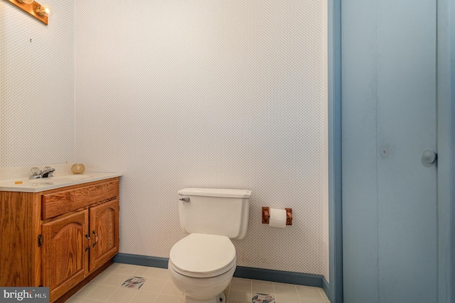 1199 Long Valley Rd, Westminster, MD 21158 - bathroom with vanity, baseboards, toilet, and tile patterned floors