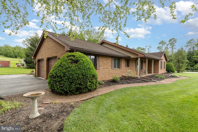 1199 Long Valley Rd, Westminster, MD 21158 - view of side of home featuring a lawn, a shingled roof, and brick siding